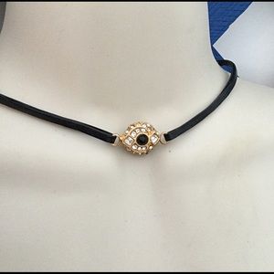 FINAL💕Romantic Choker Necklace.  Rhinestone Necklace.  Leather Band.Mothers Day